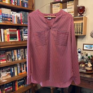 CAbi Striped Blouse in Red and White